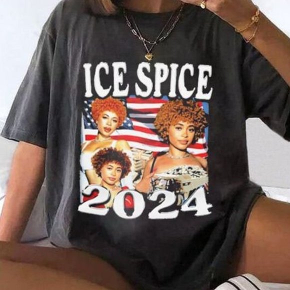 Tops - Ice Spice 2024 Tshirt Music Tour Shirt Fan Tee Shirt
